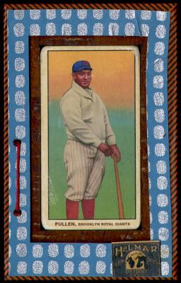 Picture, Helmar Brewing, T206-Helmar Card # 329, Neal Pullen, White sweater, bat out front, Brooklyn Royal Giants